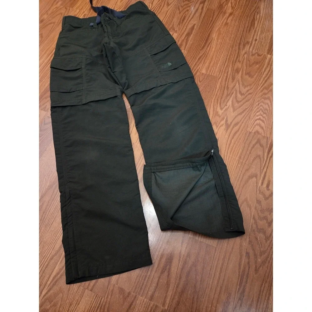 The North Face Mens Convertible‎ Hiking Cargo Pants Zip Off Dark Green M M